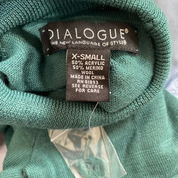 Dialogue Short Sleeve Turtleneck Merino Blend Sweater‎ XS Old Money Quiet Luxury - Picture 5 of 6